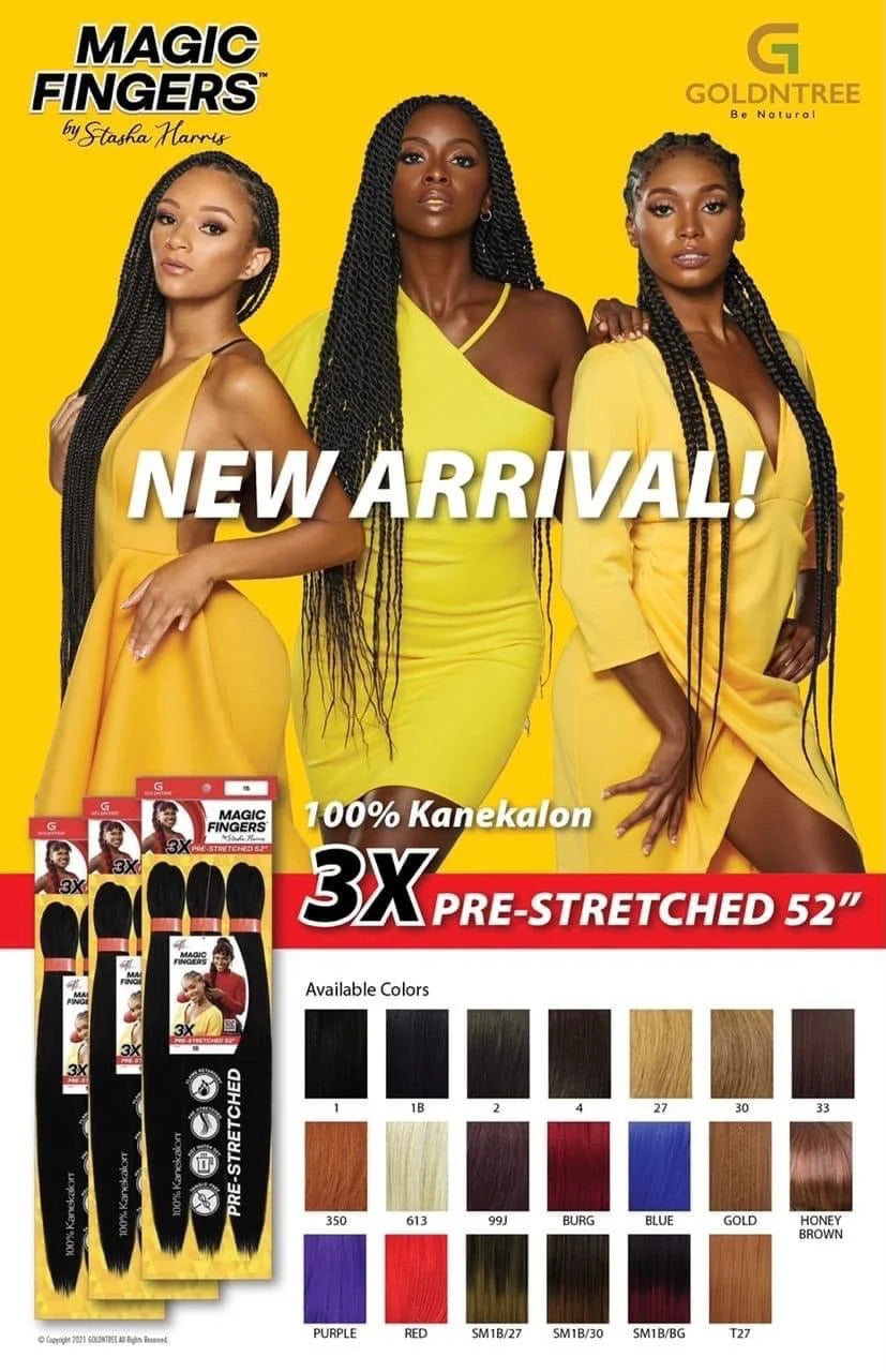 Stasha Harris Magic Fingers® 3x Pre-Stretched Braiding Hair, 52 In (Braid)