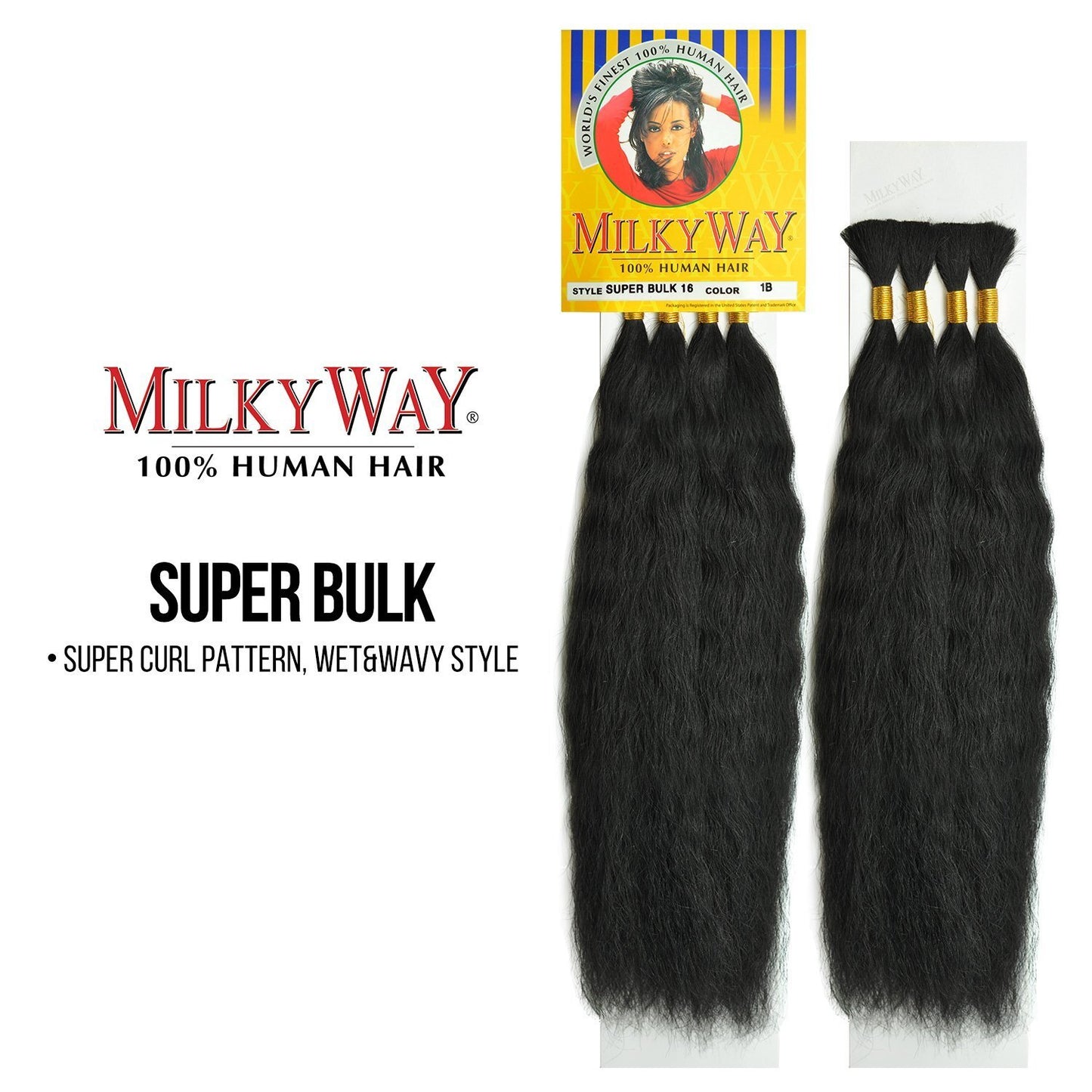 Shake N Go MilkyWay 100% Human Hair Braid - Super Bulk 16 #1B