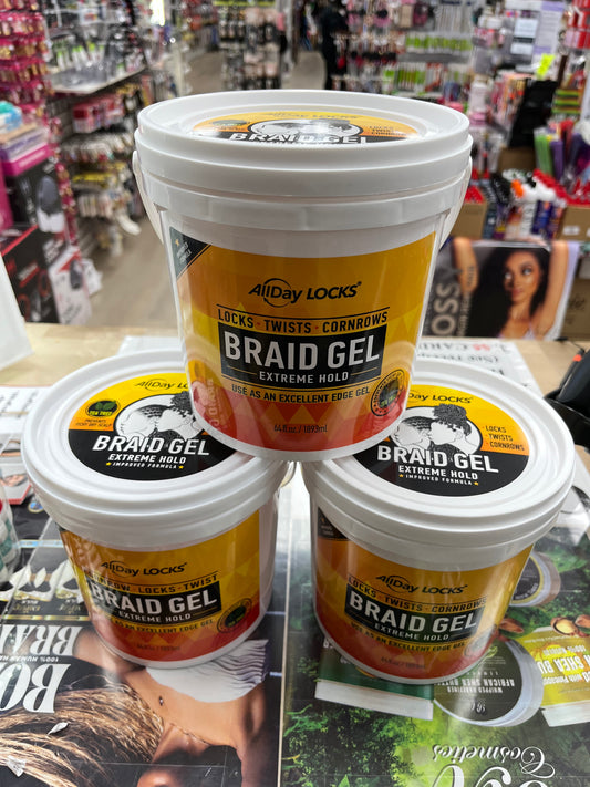 3x All Day Locks Braid Gel 64 oz.
