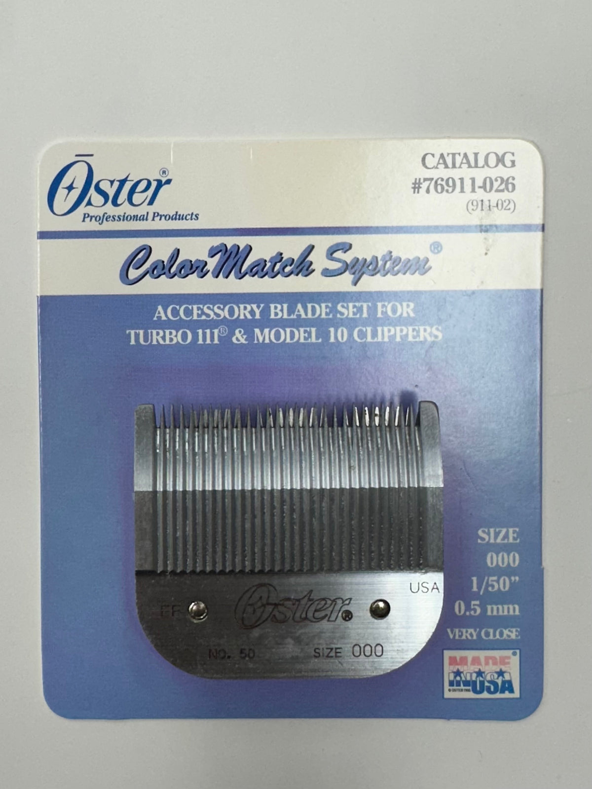 Oster Color Match System Blade For Turbo 111 & Model 10 Clipper, Size 000, Item No. 76911-026