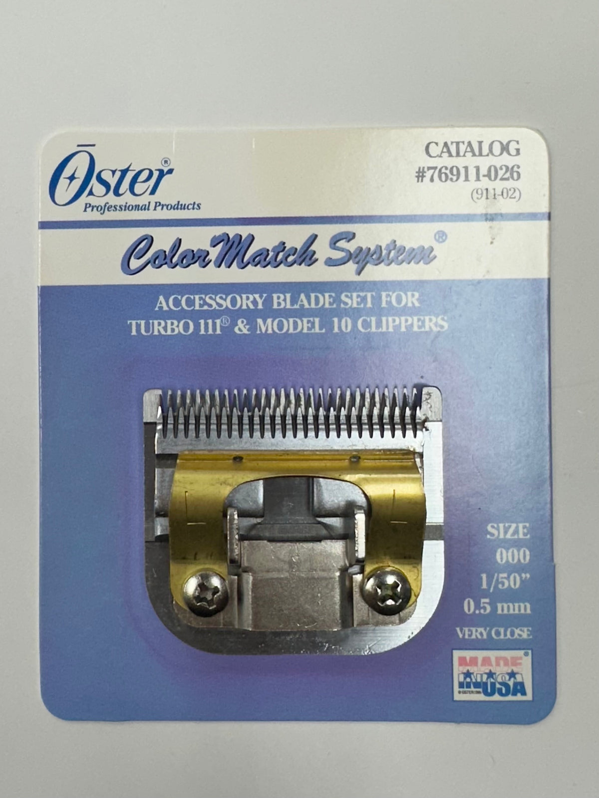 Oster Color Match System Blade For Turbo 111 & Model 10 Clipper, Size 000, Item No. 76911-026