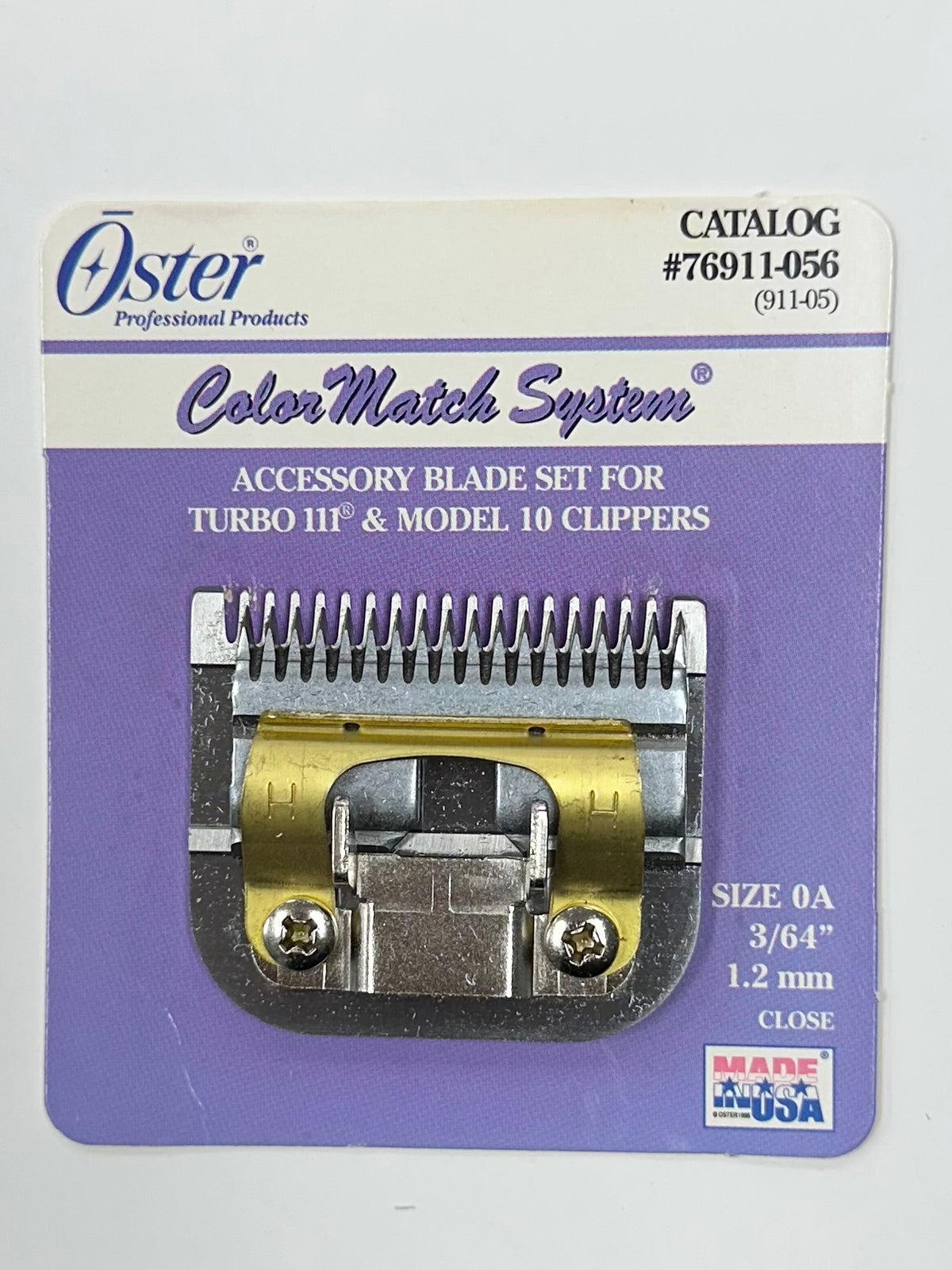 Oster Color Match System Blade For Turbo 111 & Model 10 Clipper, Size 0A, Item No. 76911-056
