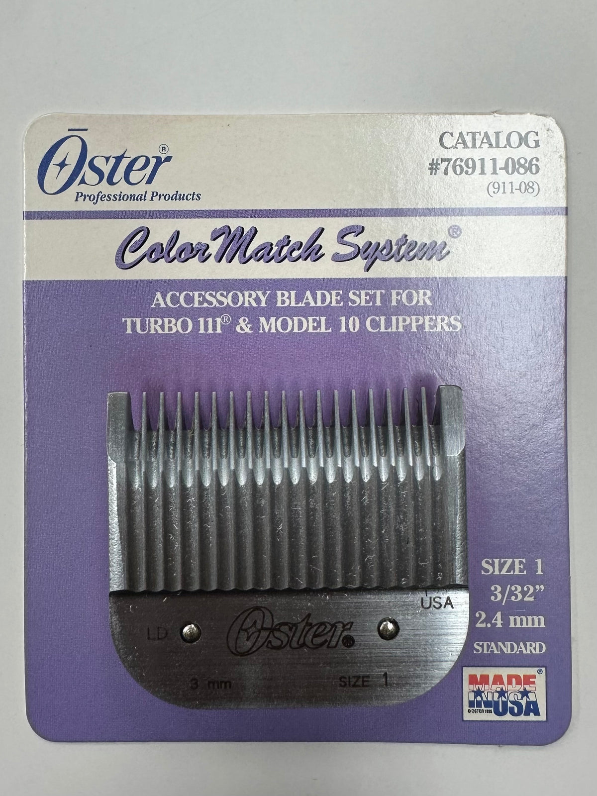 Oster Color Match System Blade For Turbo 111 & Model 10 Clipper, Size 1, Item No. 76911-086