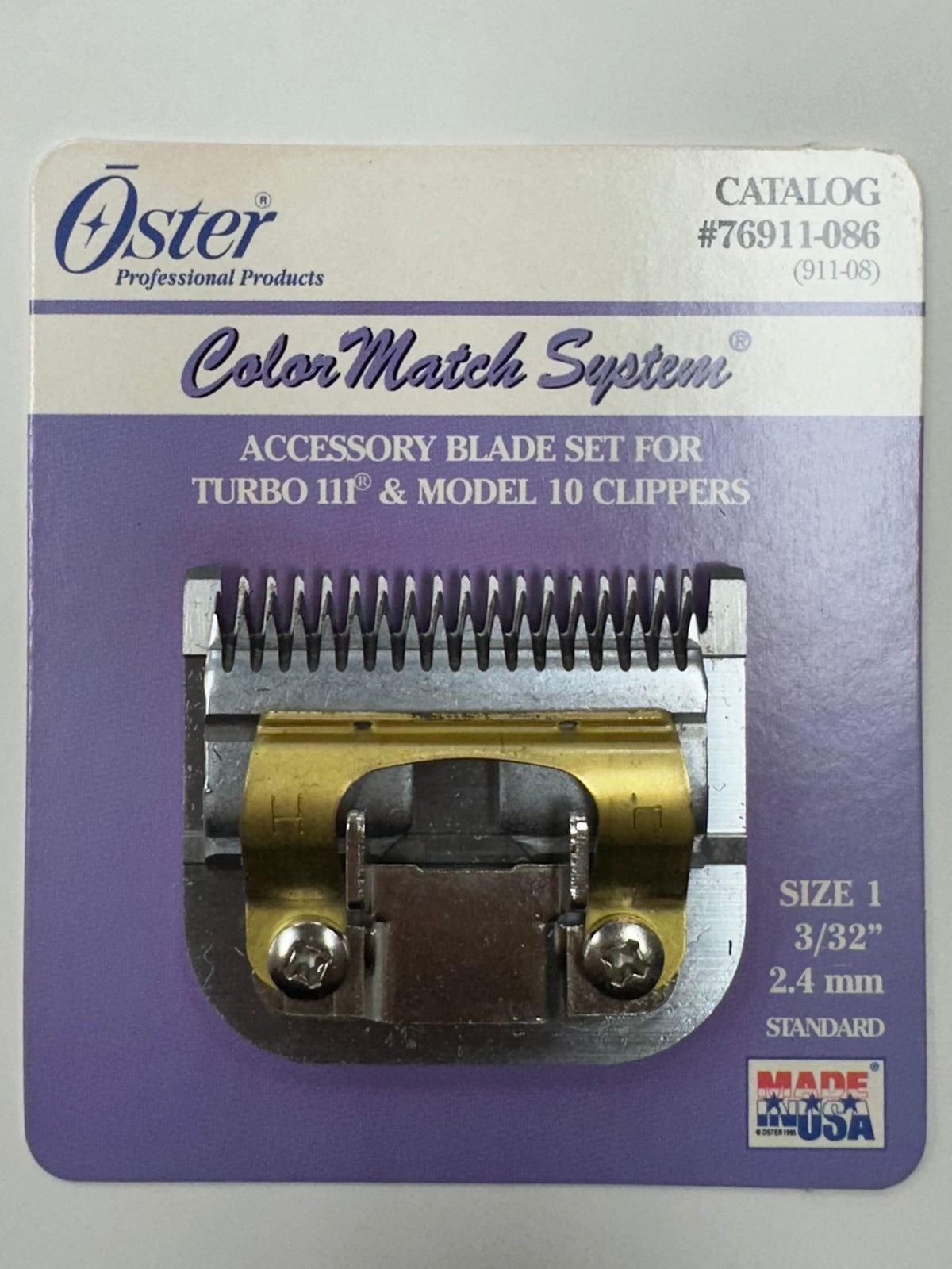 Oster Color Match System Blade For Turbo 111 & Model 10 Clipper, Size 1, Item No. 76911-086