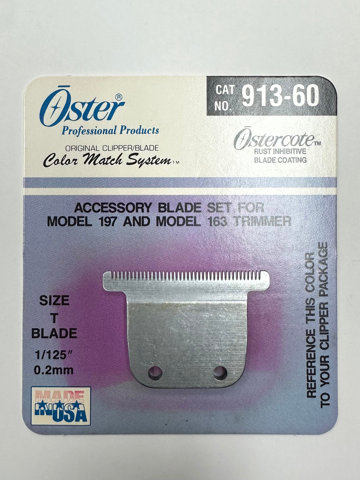 Oster Color Match System T-Blade CAT NO. 913-60