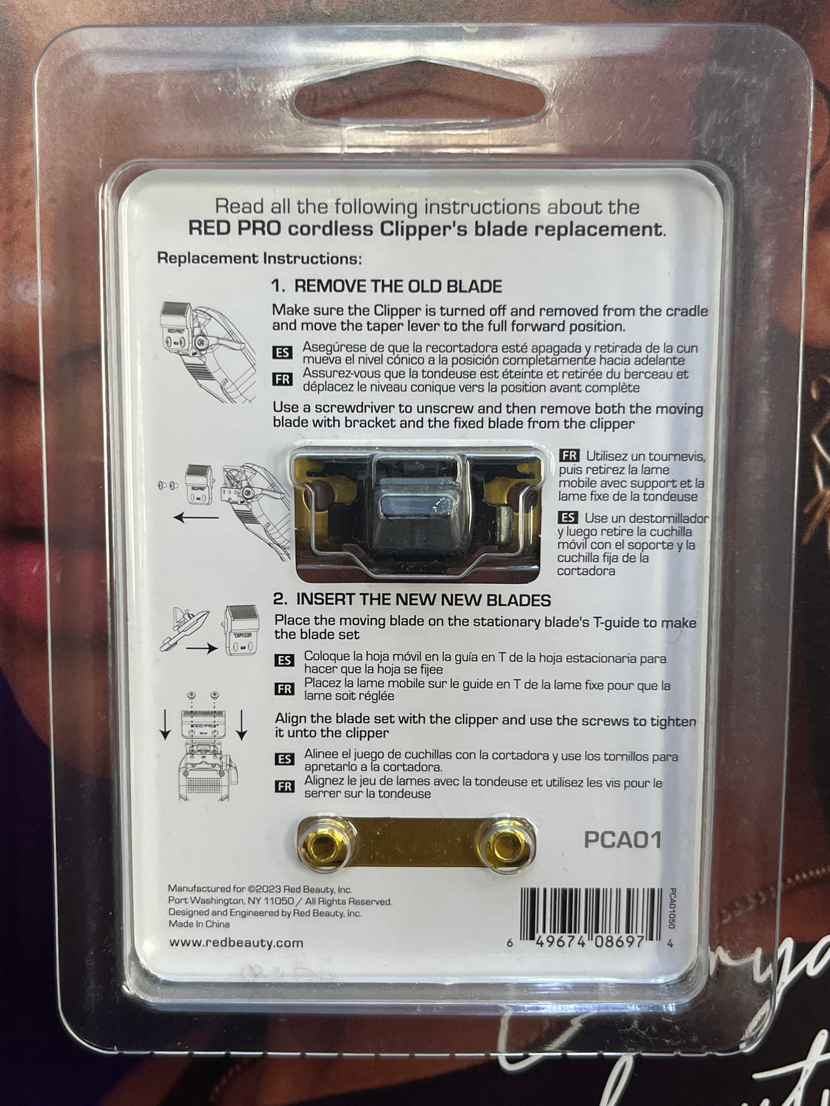 RED PRO Cordless Clipper Taper Gold Blade Replacement Kit