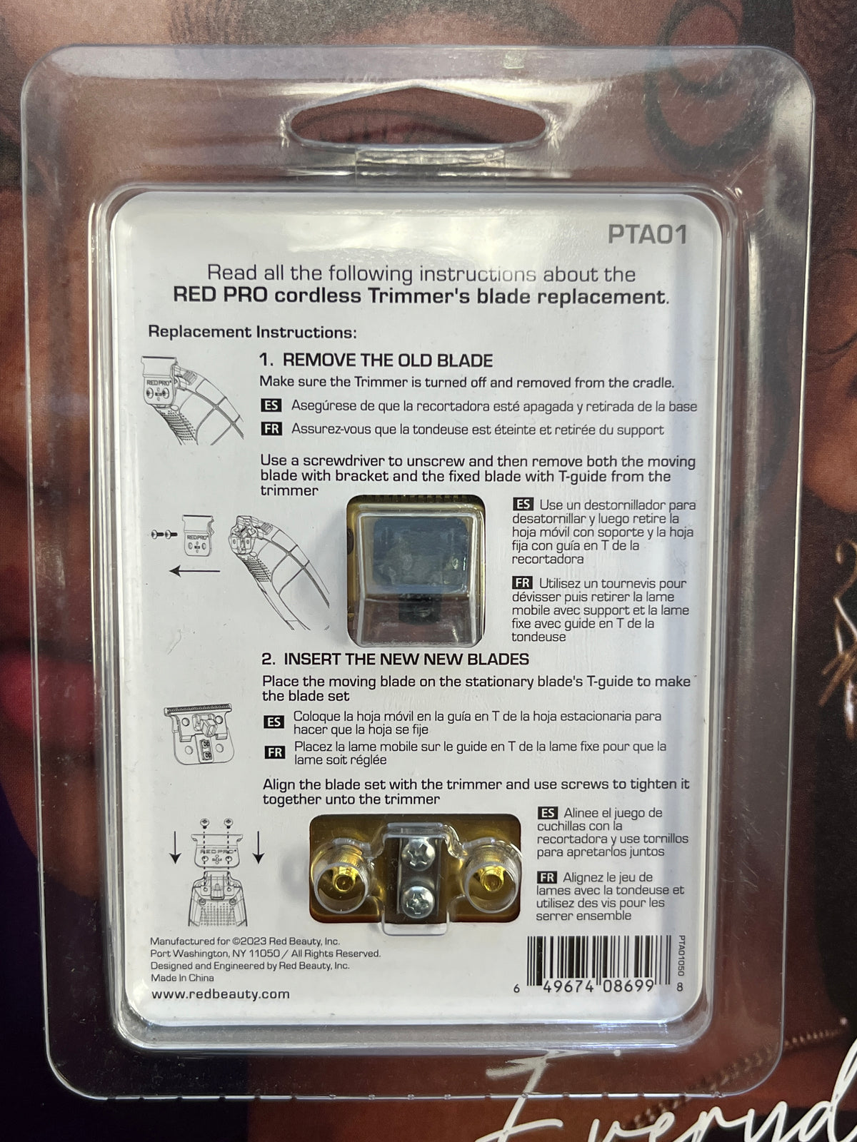 RED PRO Cordless Trimmer Gold T-Blade Replacement Kit